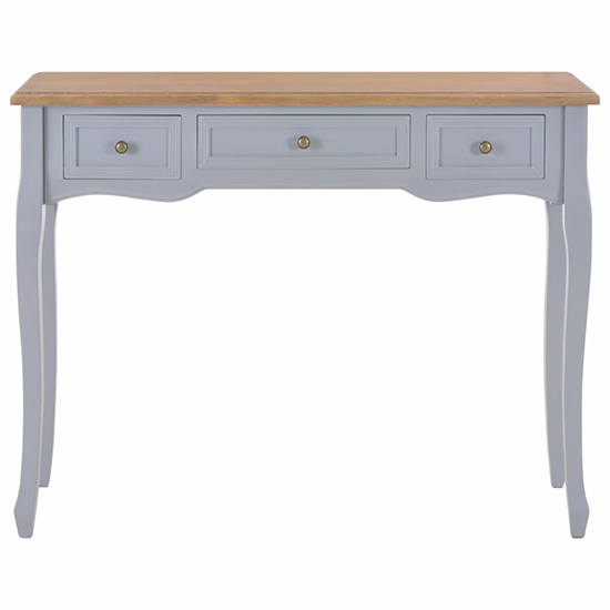 Pasgen Wooden Dressing Console Table With 3 Drawers In Grey_3