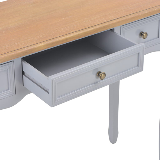 Pasgen Wooden Dressing Console Table With 3 Drawers In Grey_4
