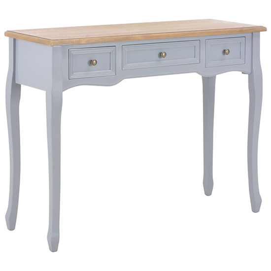 Pasgen Wooden Dressing Console Table With 3 Drawers In Grey_1