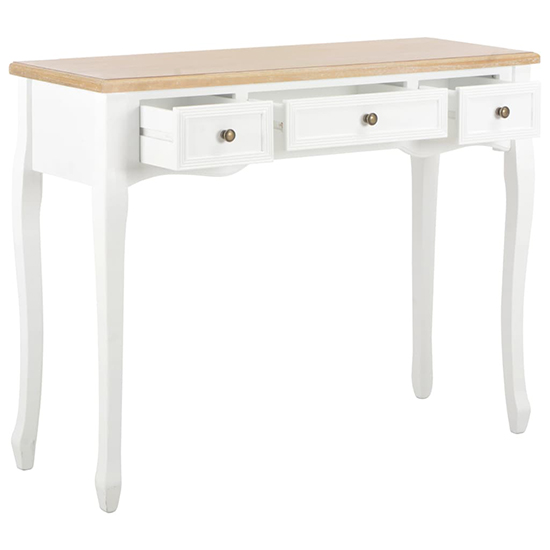 Pasgen Wooden Dressing Console Table With 3 Drawers In White_2