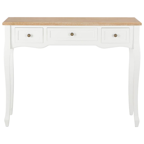 Pasgen Wooden Dressing Console Table With 3 Drawers In White