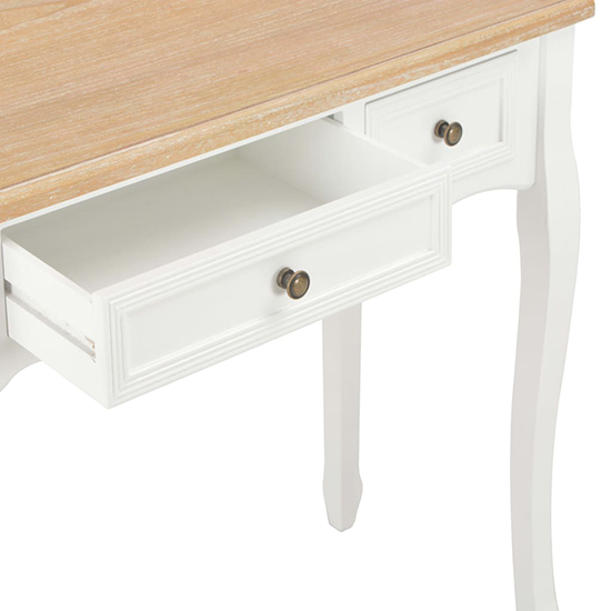 Pasgen Wooden Dressing Console Table With 3 Drawers In White