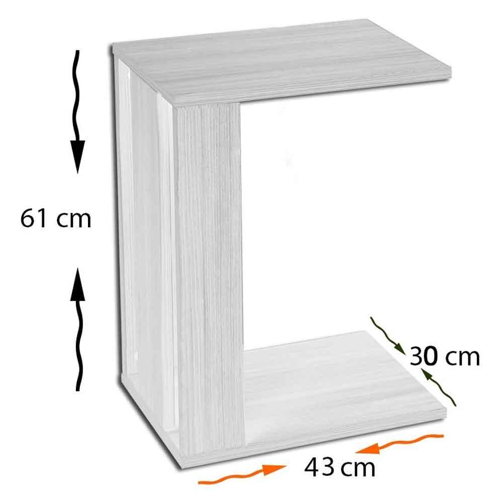 Pasific Wooden Side Table in White