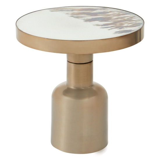 Paso Round Robust Glass Side Table With Gold Metal Base_2