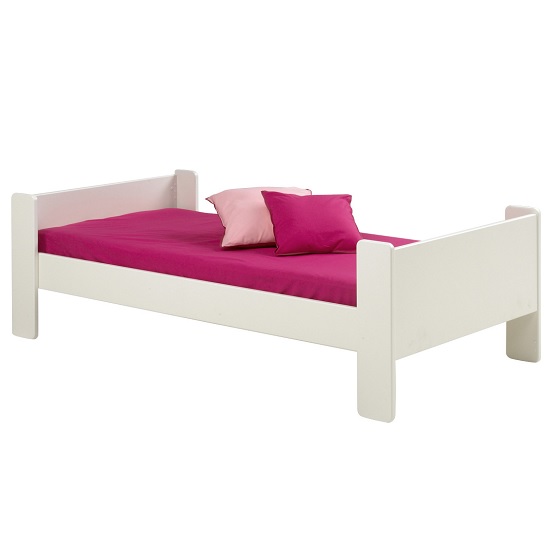 Pathos Wooden Single Bed In White