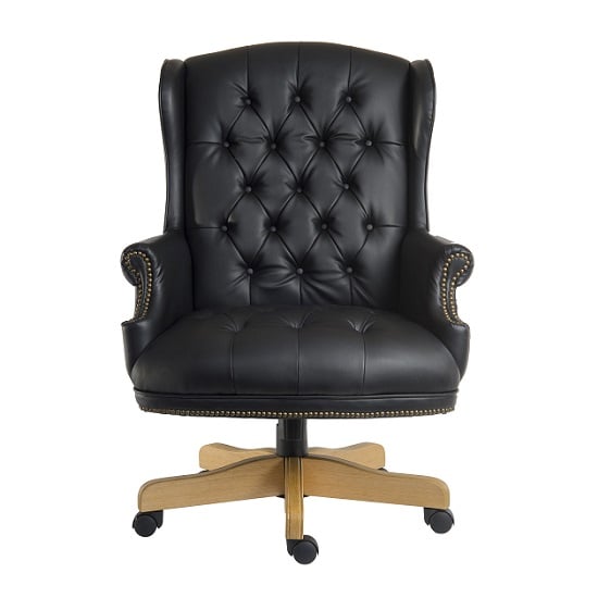 Patmos Executive Office Chair In Black Bonded Leather_2