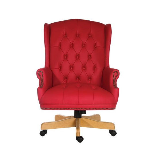 Patmos Executive Office Chair In Red Bonded Leather