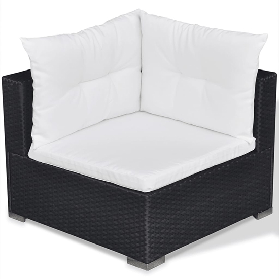 Paton Rattan 6 Piece Garden Lounge Set With Cushions In Black