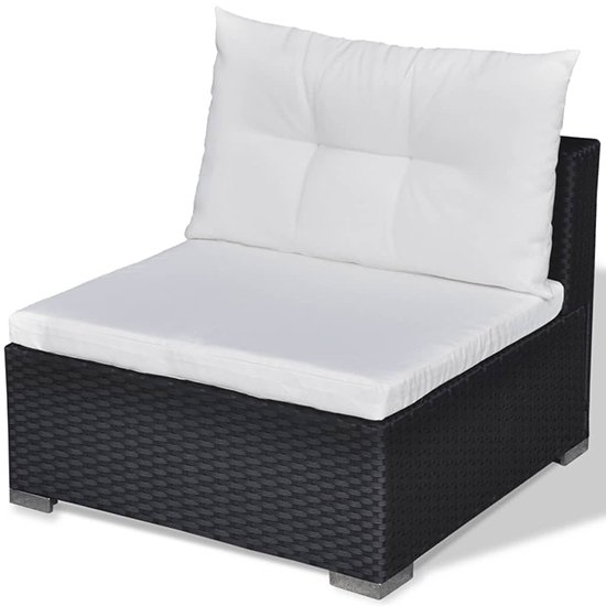 Paton Rattan 6 Piece Garden Lounge Set With Cushions In Black