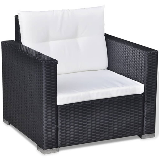 Paton Rattan 6 Piece Garden Lounge Set With Cushions In Black