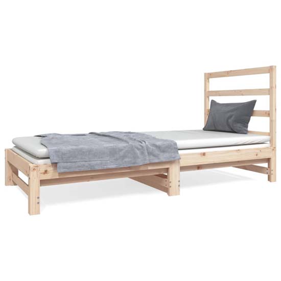 Patras Solid PIne Wood Pull-Out Day Bed In Natural