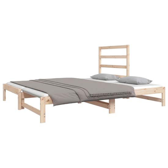 Patras Solid PIne Wood Pull-Out Day Bed In Natural