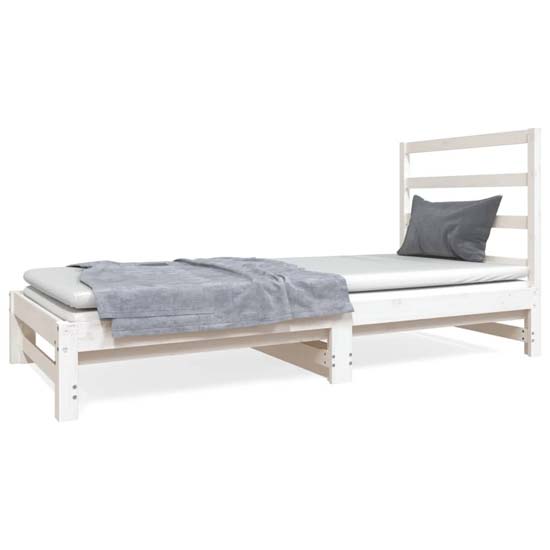 Patras Solid PIne Wood Pull-Out Day Bed In White