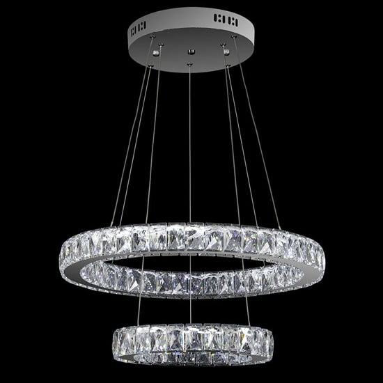 Product photograph of Patty 2 Round Rings Chandelier Ceiling Light In Chrome from Furniture in Fashion