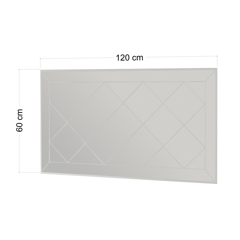 Pauli Glass Wall Mirror in White Wooden Frame