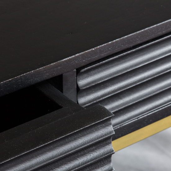 Pauls Wooden Console Table With 2 Drawers In Black
