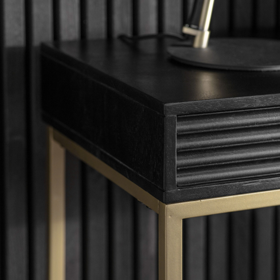 Pauls Wooden Console Table With 2 Drawers In Black