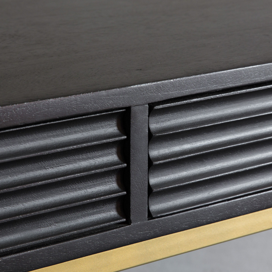 Pauls Wooden Console Table With 2 Drawers In Black