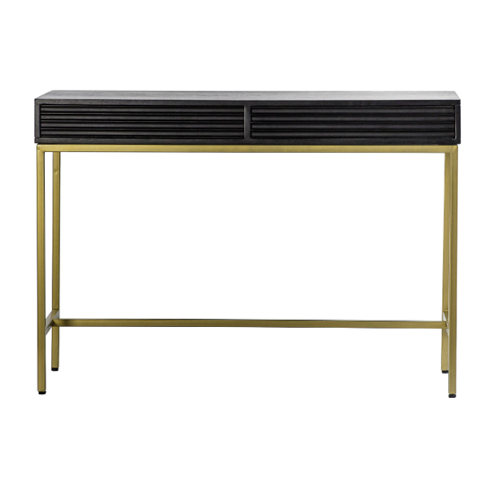 Pauls Wooden Console Table With 2 Drawers In Black