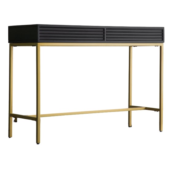 Pauls Mango Wood Console Table With 2 Drawers In Black_6