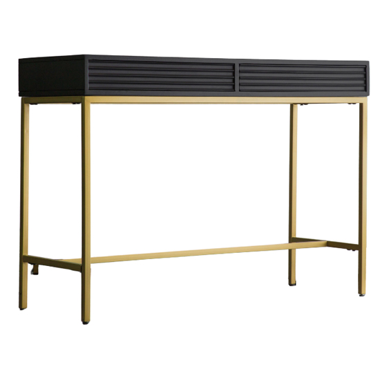 Pauls Wooden Console Table With 2 Drawers In Black