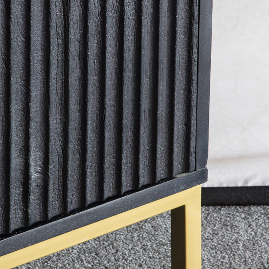 Pauls Mango Wood Sideboard With 2 Doors 3 Drawers In Black