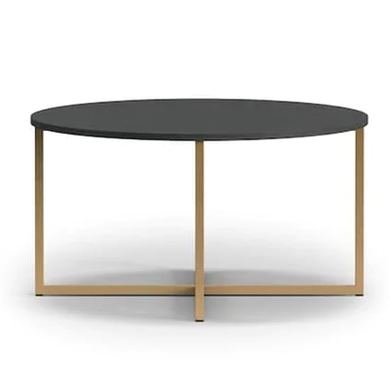 Product photograph of Pavia Wooden Coffee Table Round Large In Black Portland Ash from Furniture in Fashion