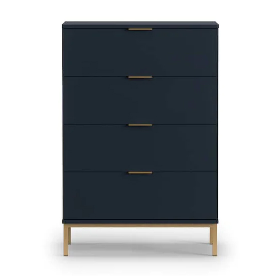 Pavia Wooden Chest Of 4 Drawers In Navy