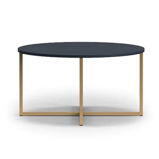 Product photograph of Pavia Wooden Coffee Table Round Large In Navy from Furniture in Fashion