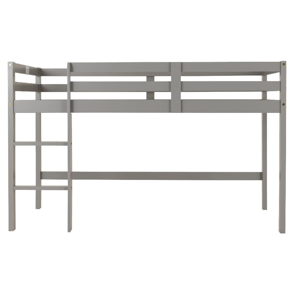 Pavia Wooden Mid Sleeper Children Bed With Ladder In Slate Grey