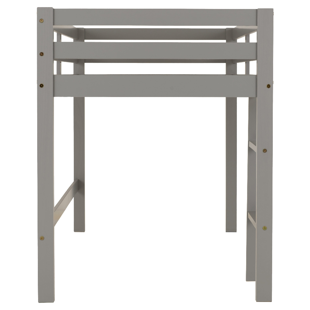 Pavia Wooden Mid Sleeper Children Bed With Ladder In Slate Grey