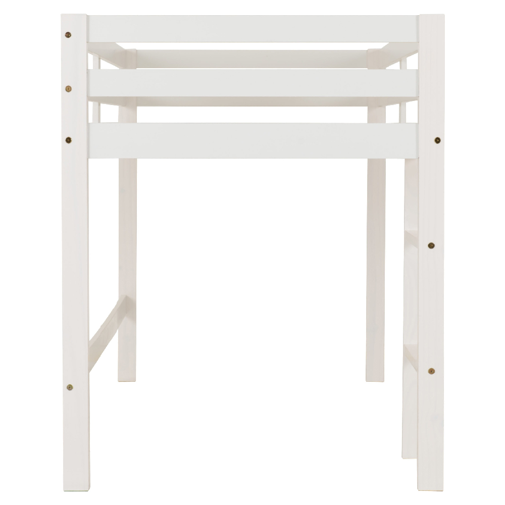 Pavia Wooden Mid Sleeper Children Bed With Ladder In White