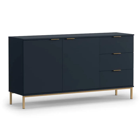 Product photograph of Pavia Wooden Sideboard With 2 Doors 3 Drawers In Navy from Furniture in Fashion