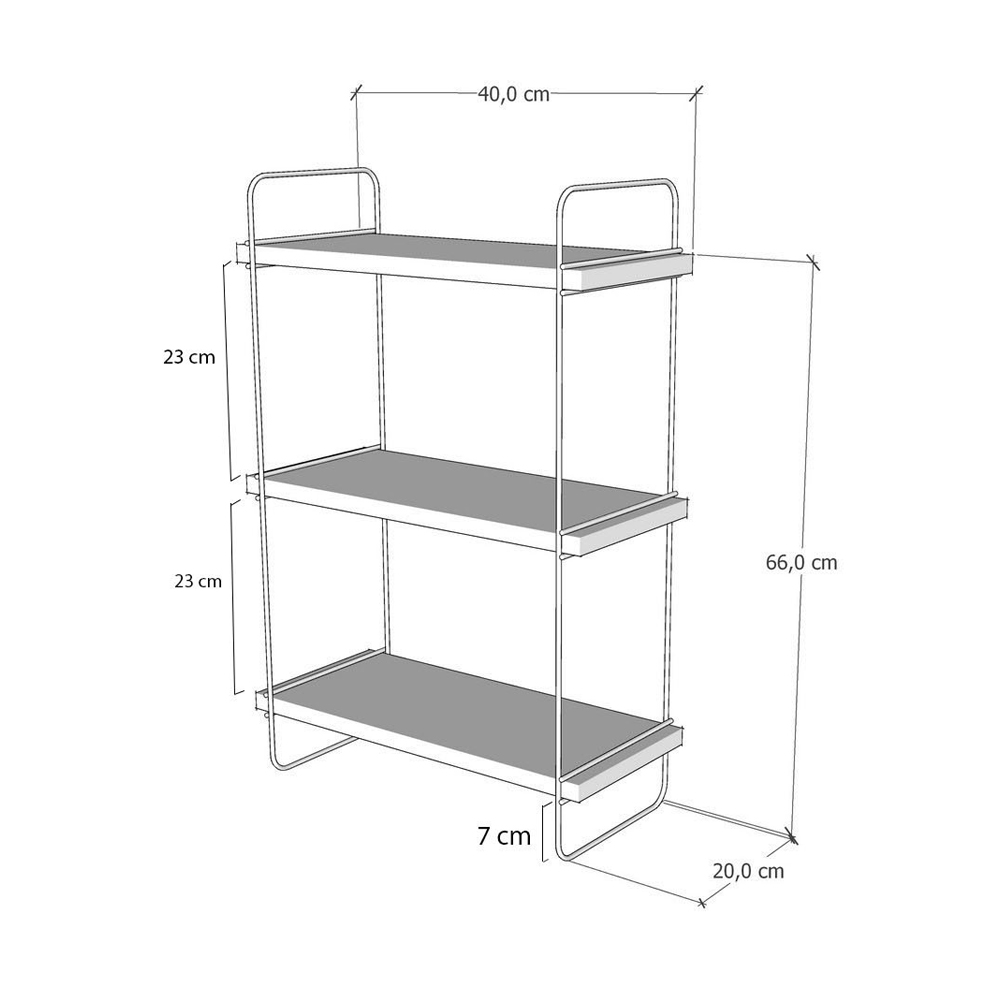 Pavilion Wooden Wall Hung Shelving Unit in White Marble Effect