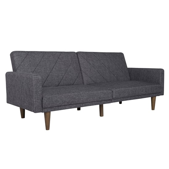 Pawson Fabric Sofa Bed With Wooden Legs In Grey