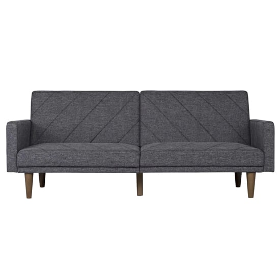 Pawson Fabric Sofa Bed With Wooden Legs In Grey