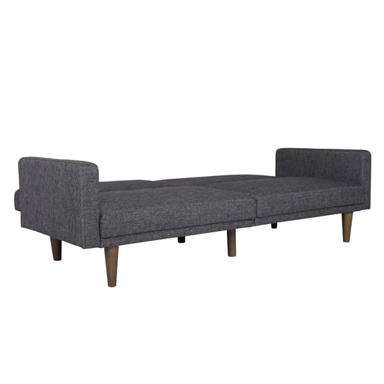Pawson Fabric Sofa Bed With Wooden Legs In Grey