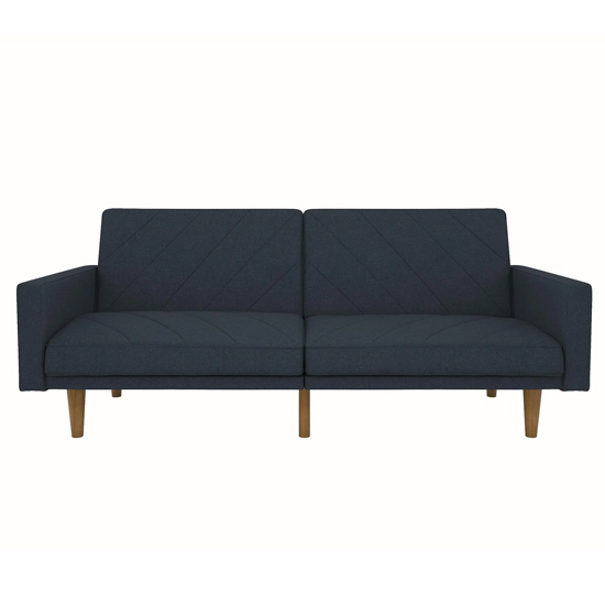 Pawson Fabric Sofa Bed With Wooden Legs In Navy Blue