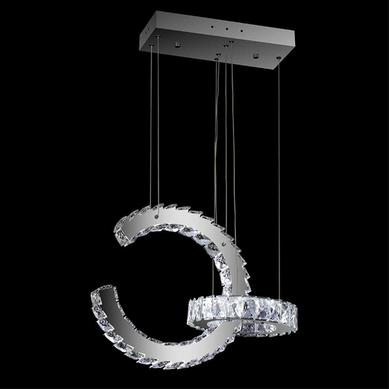 Product photograph of Paxley Round Chandelier Ceiling Light In Chrome from Furniture in Fashion