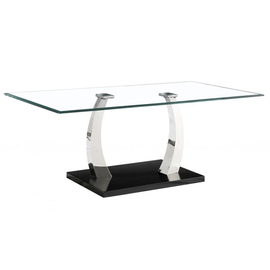 Read more about Payne clear glass coffee table with stainless steel base