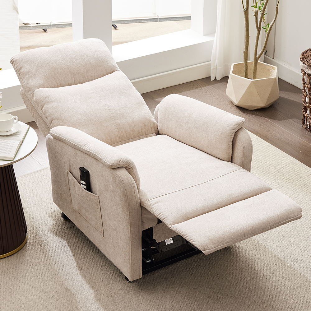 Payson Fabric Electric Recliner Chair In Barley