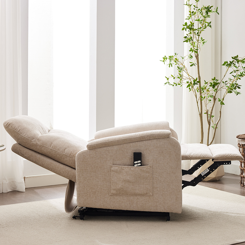 Payson Fabric Electric Recliner Chair In Barley