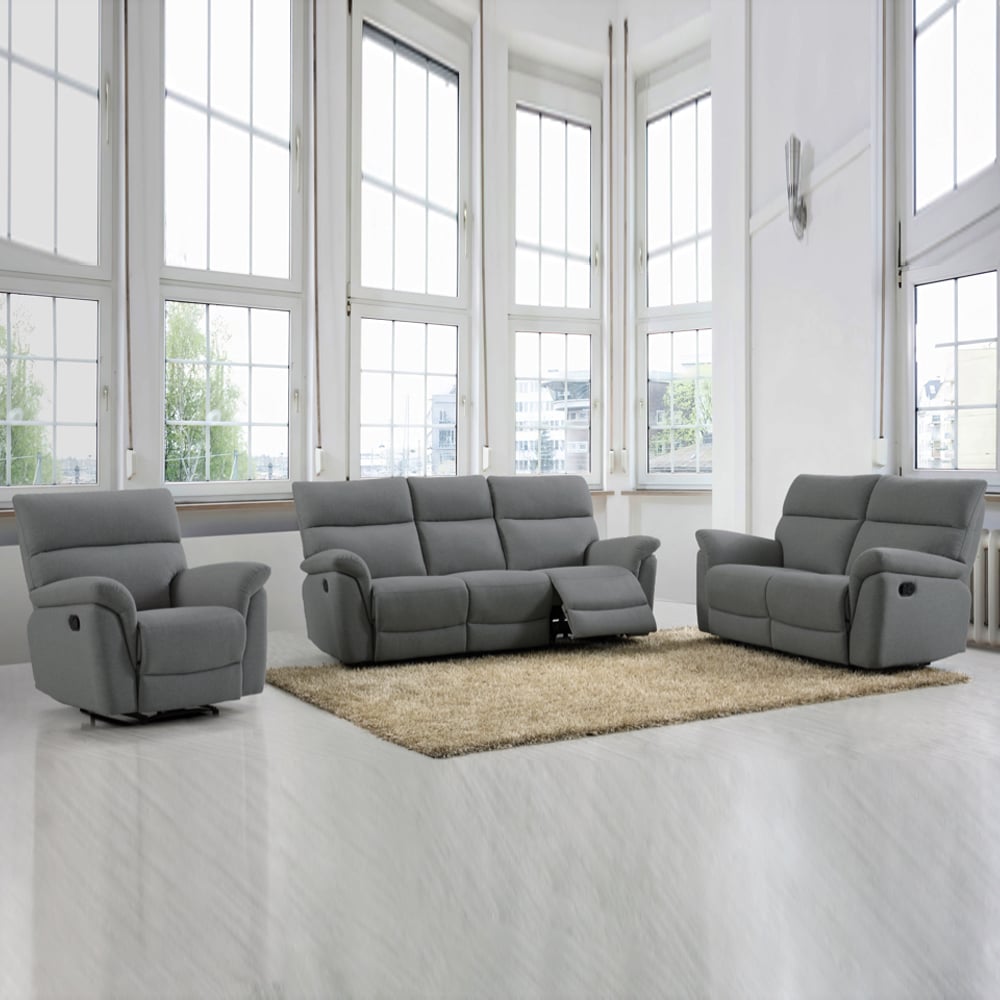 Payson Fabric Recliner Sofa Suite In Anthracite