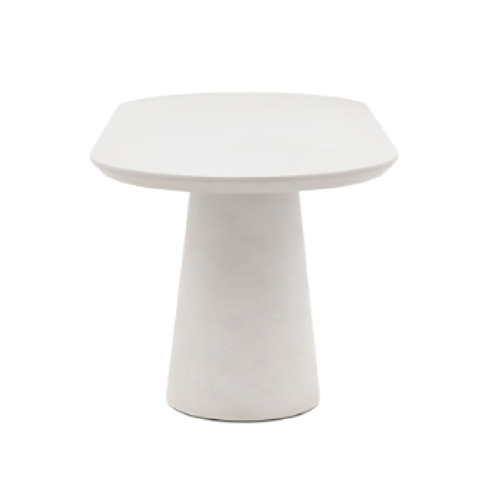 Payson Glass Concrete Oval Dining Table In Linen
