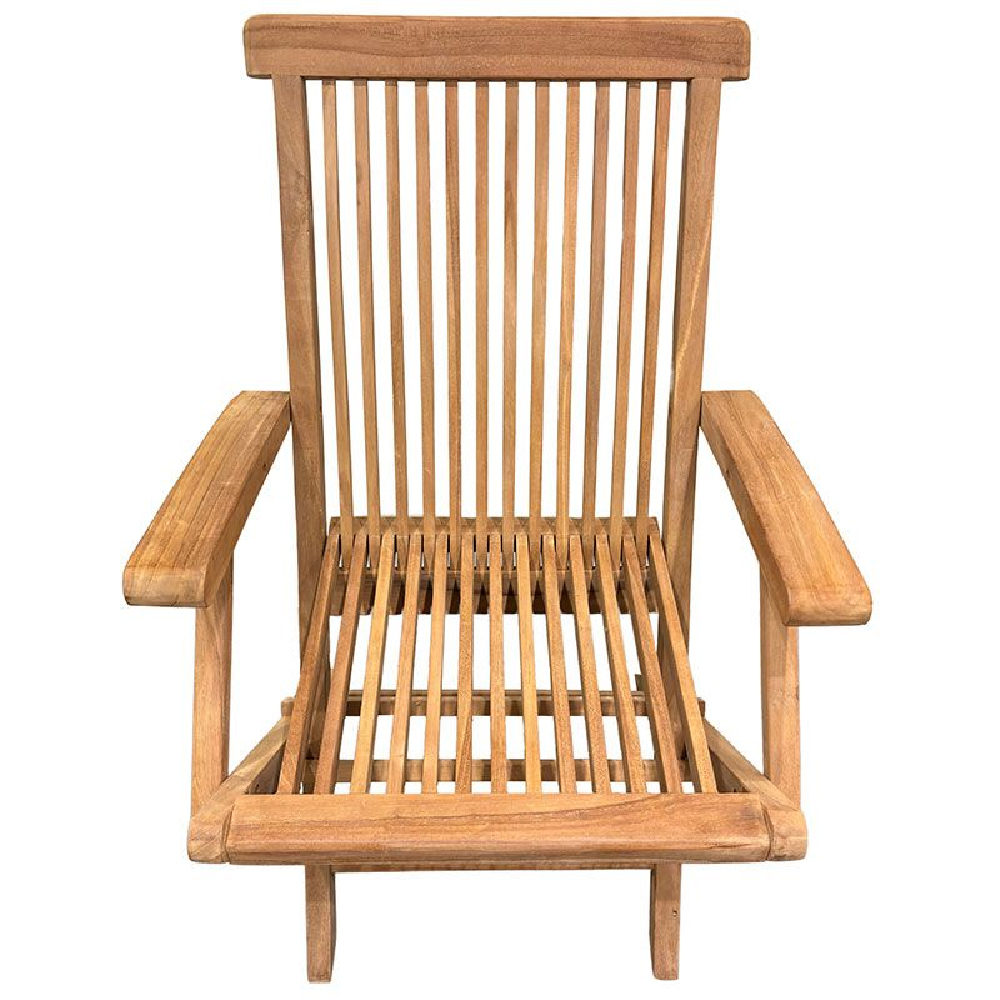 Payson Teak Wooden Folding Arm Chairs In Pair