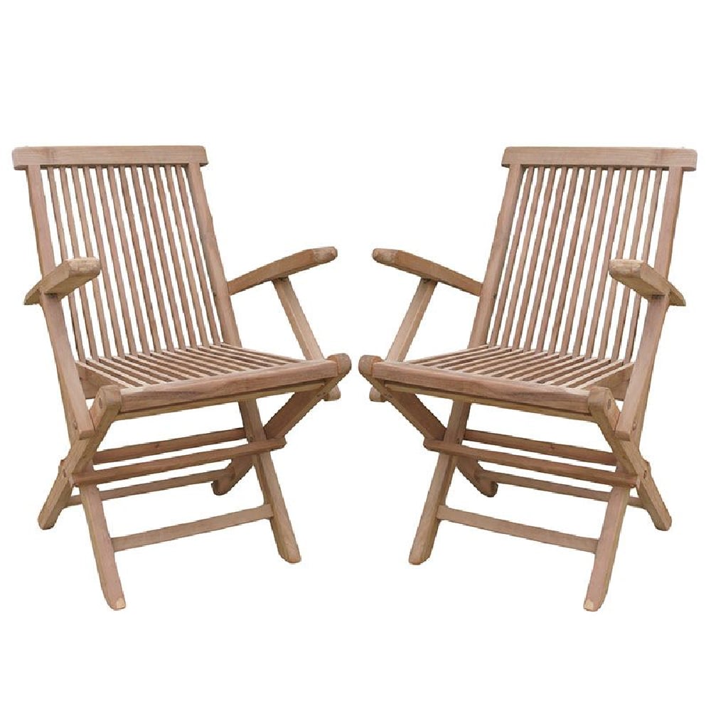 Product photograph of Payson Teak Wooden Folding Side Chairs In Pair from Furniture in Fashion