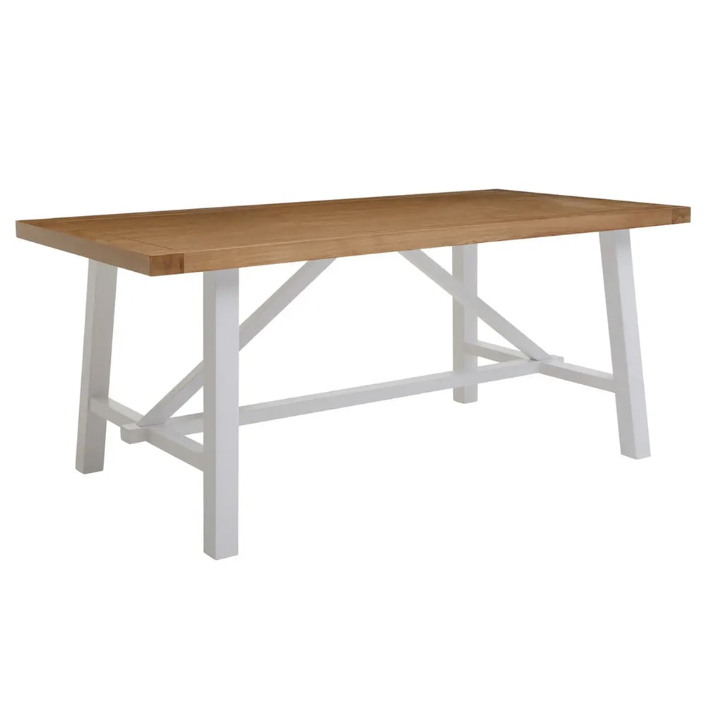 Payson Wooden Dining Table In Natural And White