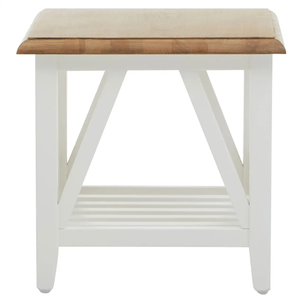 Payson Wooden Side Table In Natural And White