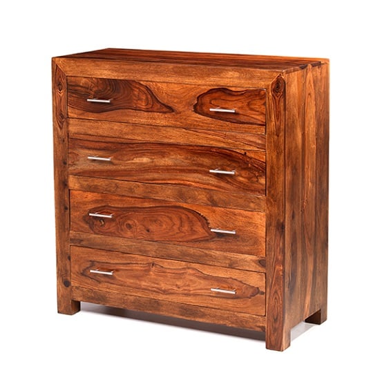 Payton Chest Of Drawers In Sheesham Hardwood With 4 Drawers
