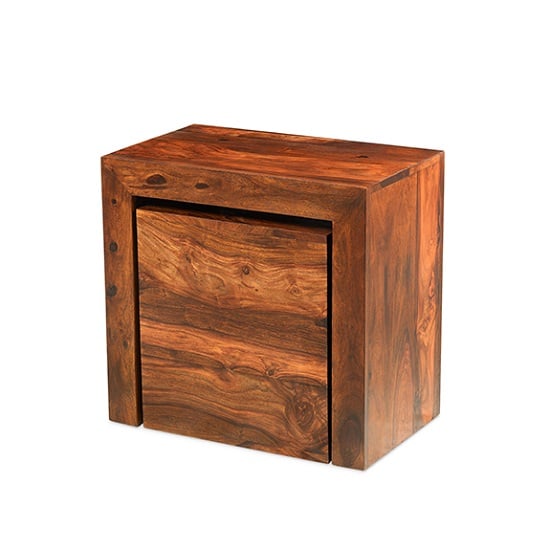 Payton Wooden Cube Nesting Tables In Sheesham Hardwood_2